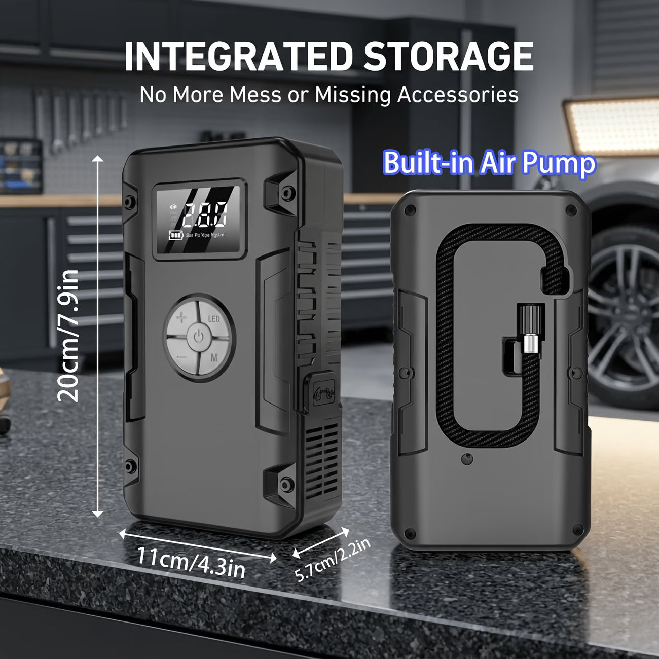 JUMPSTARTER AND AIR COMPRESSOR (6IN1)