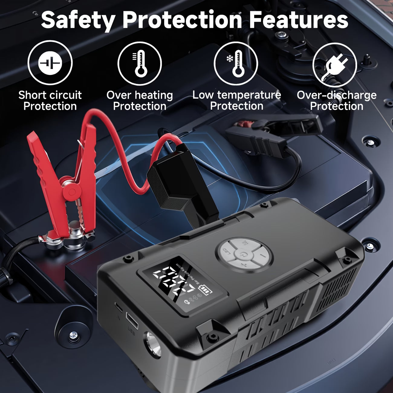 JUMPSTARTER AND AIR COMPRESSOR (6IN1)